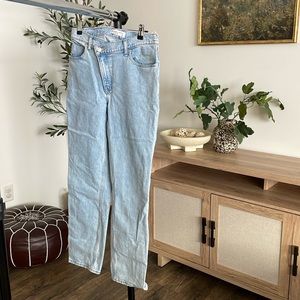 Abercrombie & Fitch Crisscross waist straight jeans